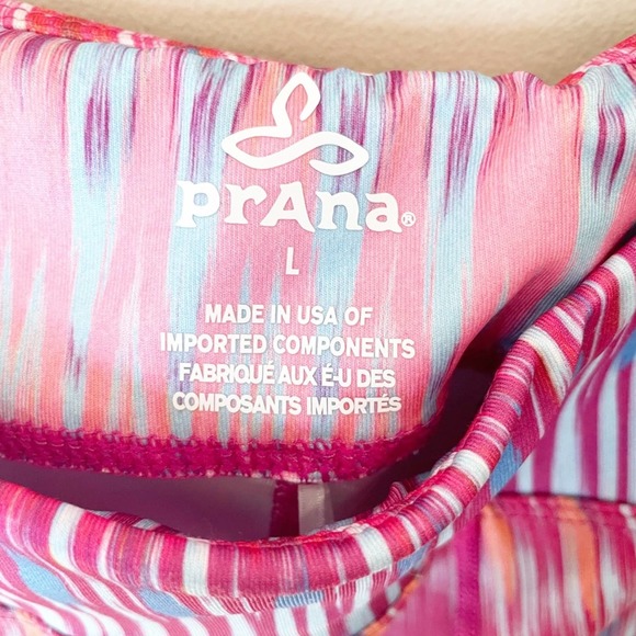 Prana Roxeanne Yoga Capris in Festival Pink Print Stretch Pull-On Size Large - Picture 7 of 9